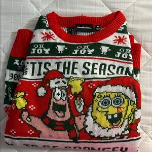 Nickelodeon Festive Red and Green Crewneck Sweater